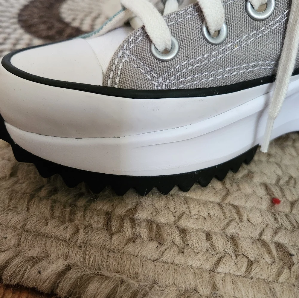 Converse Two Color Run Star High-Top Sneakers in Gray and Mint